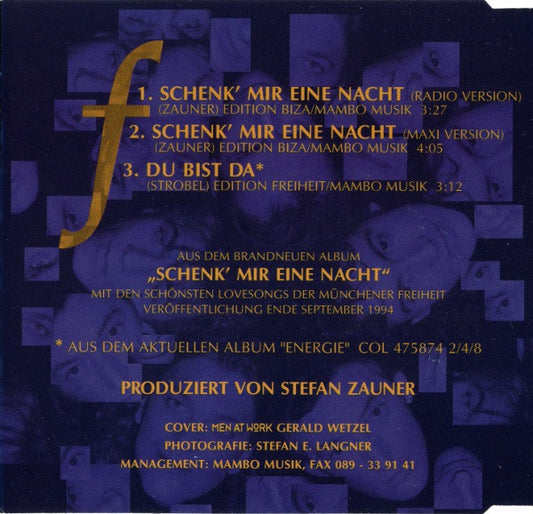 Münchener Freiheit : Schenk' Mir Eine Nacht (CD, Maxi)