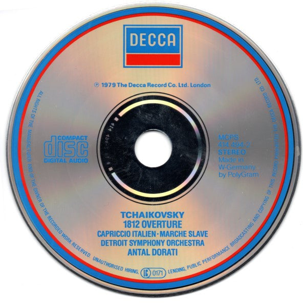 Pyotr Ilyich Tchaikovsky : 1812 Overture: Capriccio Italien; Marche Slave; (CD, Album, RE, RM)