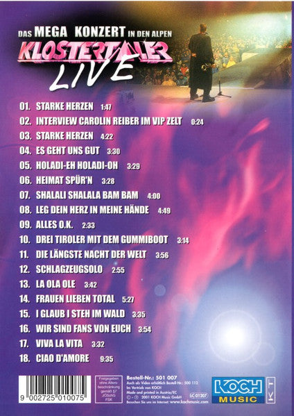 Klostertaler* : Mega Konzert In Den Alpen, Klostertaler Live (DVD-V, PAL)