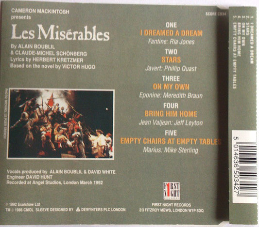 Les Misérables (Manchester Cast) : Highlights From The "Les Misérables Manchester Company" (CD, Maxi)