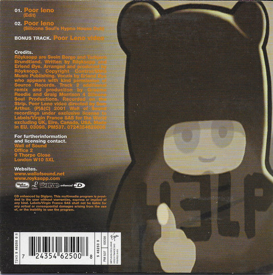 Röyksopp : Poor Leno (CD, Maxi, Enh)