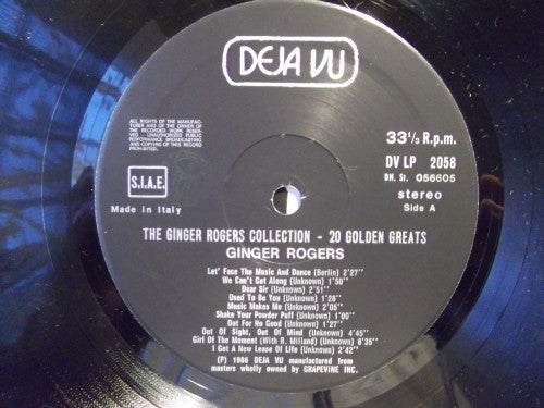 Ginger Rogers : The Ginger Rogers Collection - 20 Golden Greats (LP, Comp)