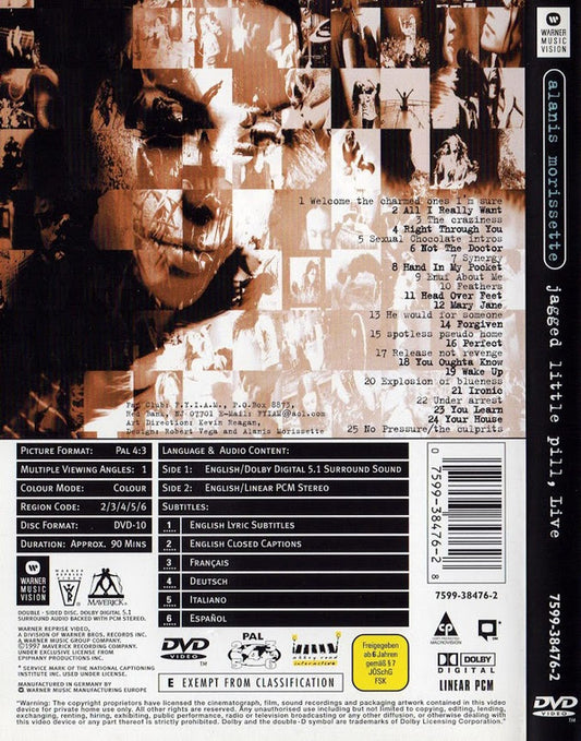 Alanis Morissette : Jagged Little Pill, Live (DVD-V, D/Sided, Copy Prot., RE, PAL)