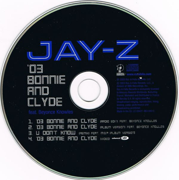 Jay-Z Feat. Beyoncé Knowles : '03 Bonnie And Clyde (CD, Single, Enh)