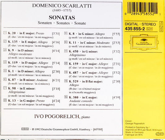 Domenico Scarlatti – Ivo Pogorelich : Sonaten (CD, Album)