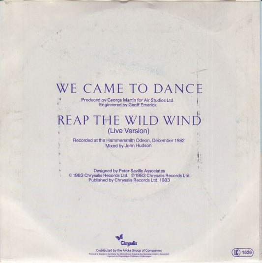 Ultravox : We Came To Dance (7", Single)
