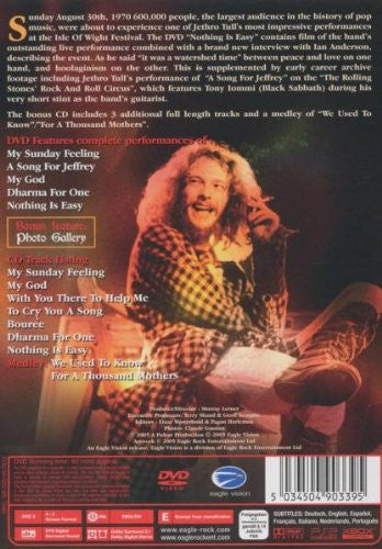 Jethro Tull : Nothing Is Easy: Live At The Isle Of Wight 1970 (DVD-V, Multichannel, PAL)