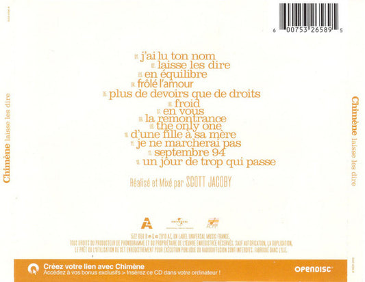 Chimène Badi : Laisse Les Dire (CD, Album, Enh)