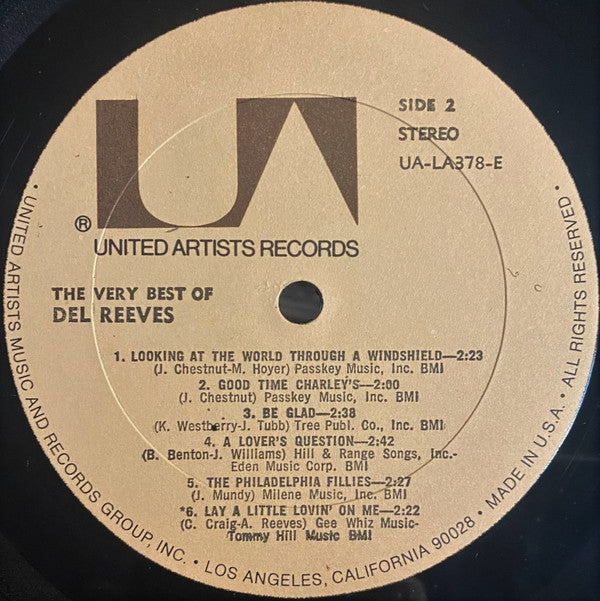 Del Reeves : The Very Best Of Del Reeves (LP, Comp, RE)