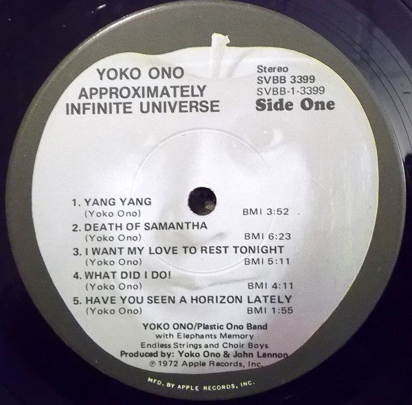 Yoko Ono With The Plastic Ono Band And Elephants Memory : Approximately Infinite Universe (2xLP, Album, Gat)