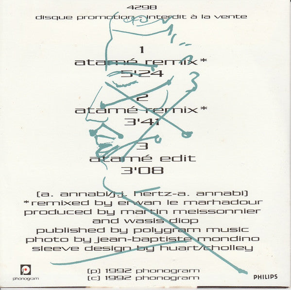 Amina : Atamé (Remix) (CD, Single, Promo)