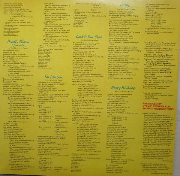 Stevie Wonder : Hotter Than July (LP, Album, Gat)