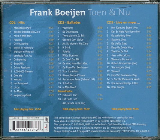 Frank Boeijen : Toen & Nu (De 50 Mooiste Liedjes) (3xCD, Comp, Ltd, RM, Lyr)