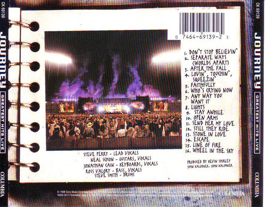Journey : Greatest Hits Live (CD, Album)
