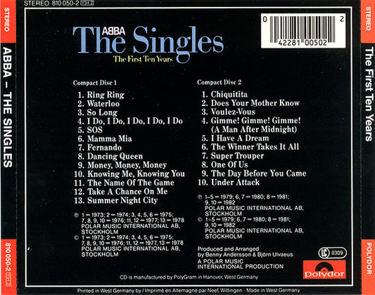 ABBA : The Singles (The First Ten Years) (2xCD, Comp, Red)