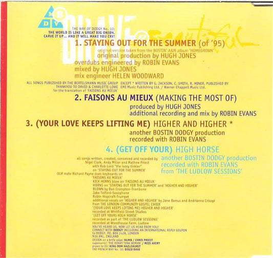 Dodgy : Staying Out For The Summer (CD, Single)