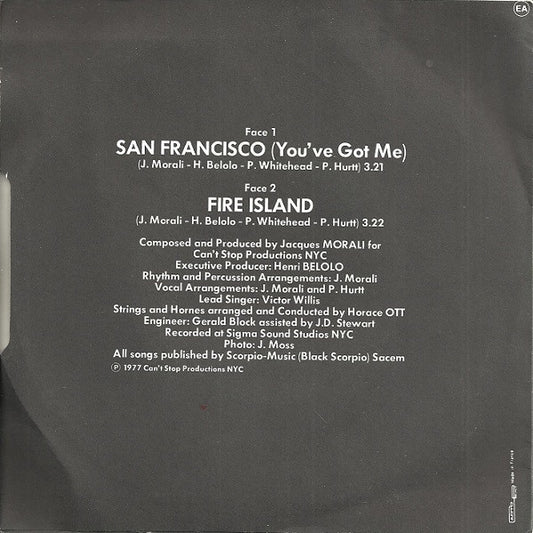 Village People : San Francisco (7", Single)
