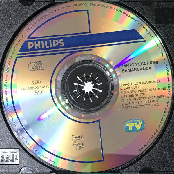 Roberto Vecchioni : Samarcanda (CD, Album, RE)