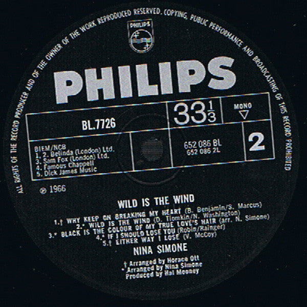 Nina Simone : Wild Is The Wind (LP, Mono)
