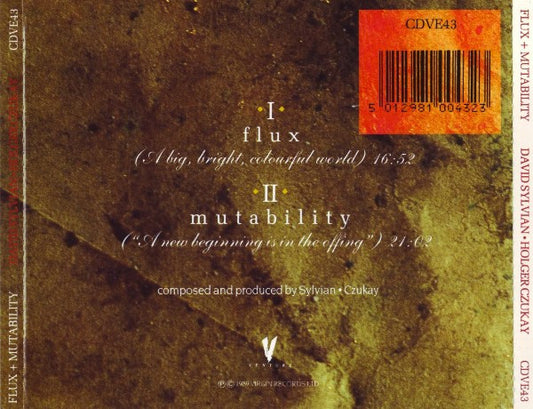 David Sylvian ∙ Holger Czukay : Flux + Mutability (CD, Album)