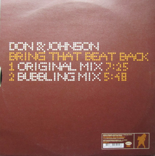 Don & Johnson : Bring That Beat Back (12")