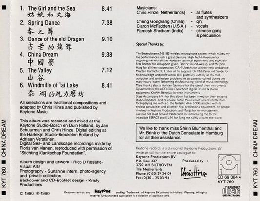 Chris Hinze : China Dream (CD, Album)