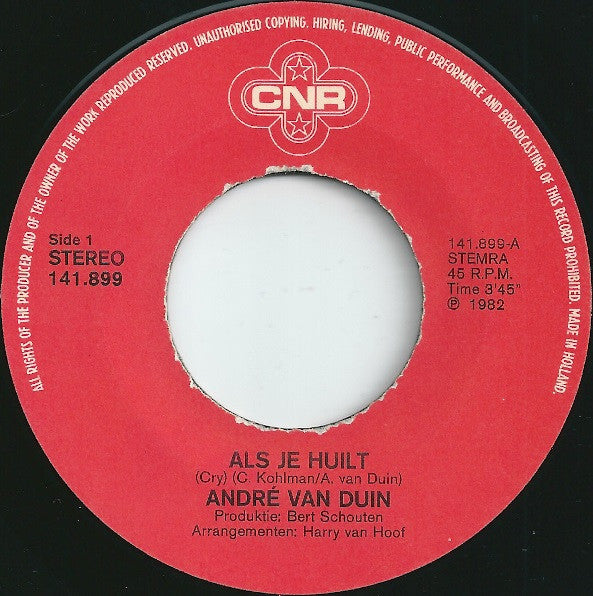 André van Duin : Bim Bam / Als Je Huilt (7", Single)