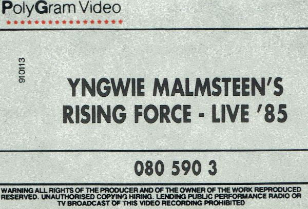 Yngwie J. Malmsteen's Rising Force : Live '85 (VHS, PAL)