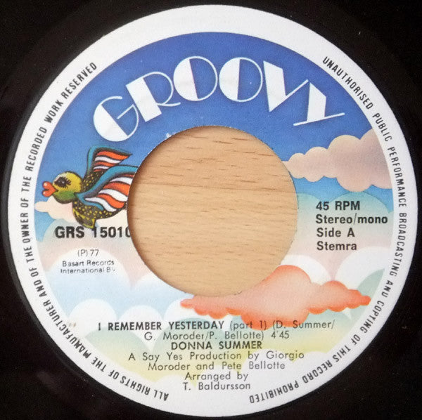 Donna Summer : I Remember Yesterday (Part 1/Part 2) (7", Single)
