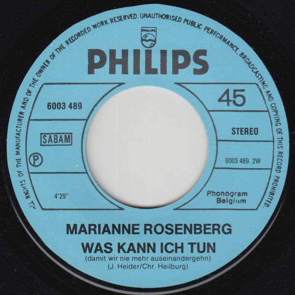 Marianne Rosenberg : Ich Bin Wie Du / Was Kann Ich Tun (7", Single, RE)