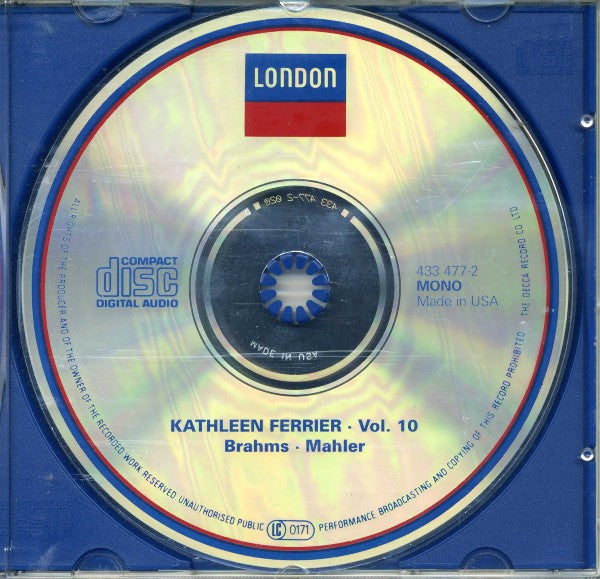 Kathleen Ferrier : Brahms - Mahler (CD, Comp, Mono, RM)