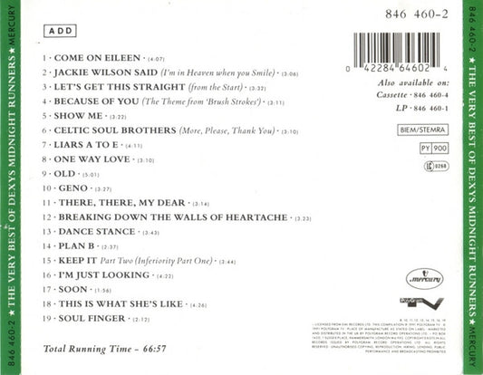 Dexys Midnight Runners : The Very Best Of Dexys Midnight Runners (CD, Comp, RE)