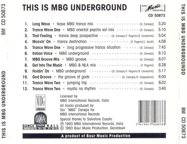 MBG : This Is MBG Underground (CD)