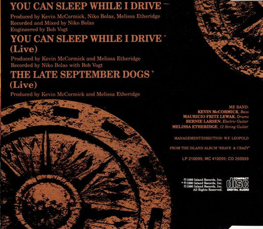 Melissa Etheridge : You Can Sleep While I Drive (CD, Maxi)