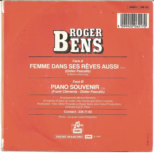 Roger Bens : Femme Dans Ses Rêves Aussi (7", Single)