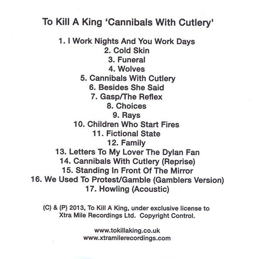 To Kill A King : Cannibals With Cutlery (CD, Album, Promo)