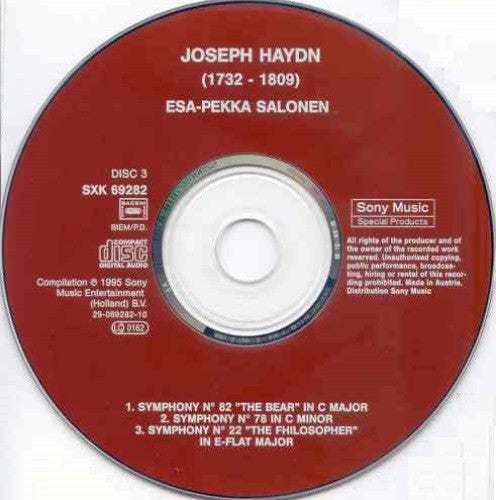 Joseph Haydn - Esa-Pekka Salonen - Snyko : Symphonies No. 22, 78 & 82 (CD, Comp, Dis)
