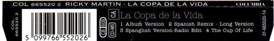 Ricky Martin : La Copa De La Vida (La Cancion Oficial De La Copa Mundial, Francia '98) (CD, Maxi)