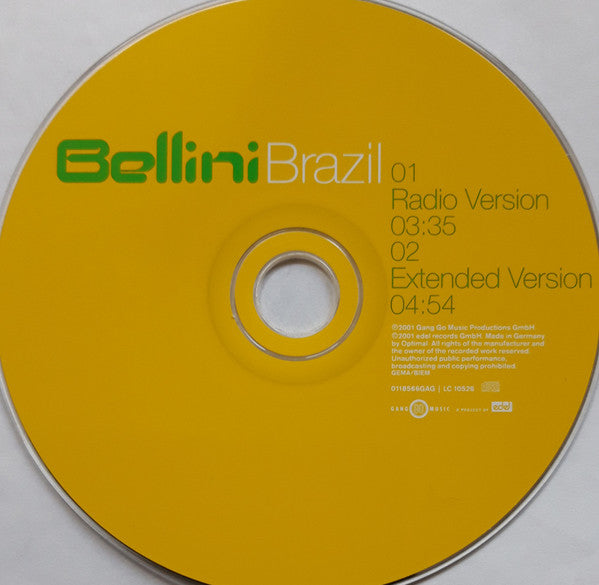 Bellini : Brazil (CD, Single, Car)
