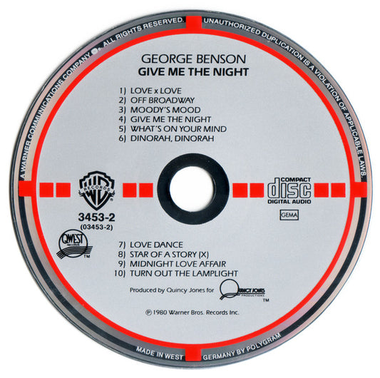 George Benson : Give Me The Night (CD, Album, RE, Tar)