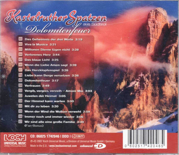 Kastelruther Spatzen : Dolomitenfeuer (CD, Album, Enh)