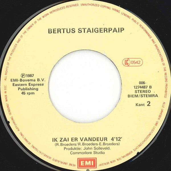 Bertus Staigerpaip : Rits (7", Single)
