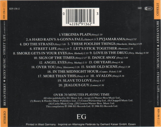 Bryan Ferry / Roxy Music : Street Life - 20 Great Hits (CD, Comp, RM)