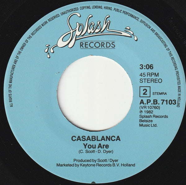 Casablanca (10) : With Love (7", Single)