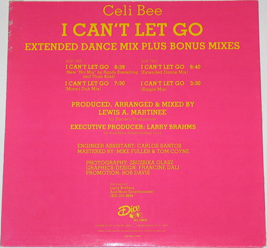 Celi Bee : I Can't Let Go (12")