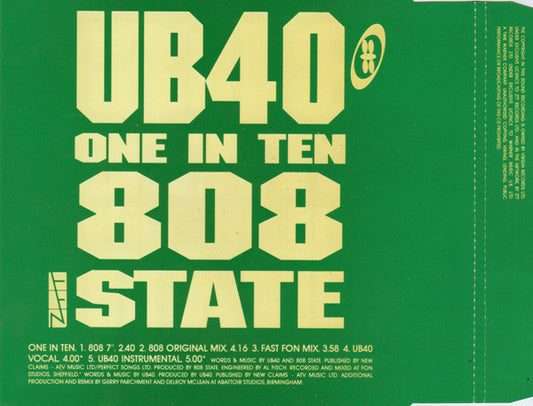 808 State / UB40 : One In Ten (CD, Single)