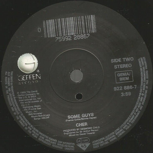 Cher : If I Could Turn Back Time (7", Single, Sol)