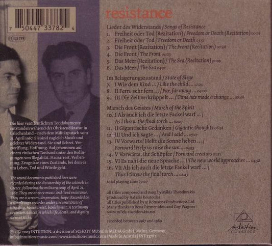 Mikis Theodorakis : Resistance (CD)
