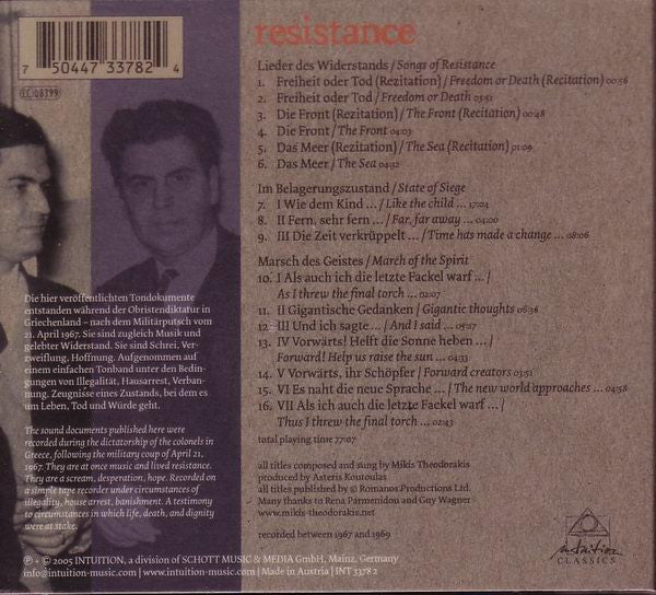 Mikis Theodorakis : Resistance (CD)