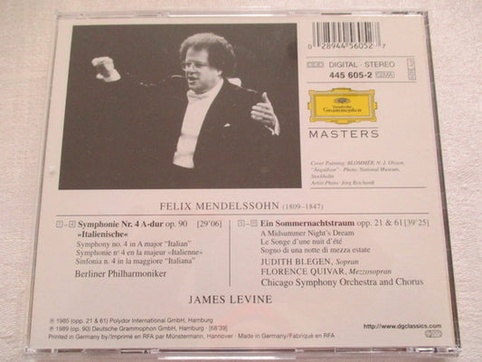Felix Mendelssohn-Bartholdy - James Levine (2) : Symphonie No. 4 "Italienische" / Ein Sommernachtstraum = A Midsummer Night's Dream (CD, Comp)